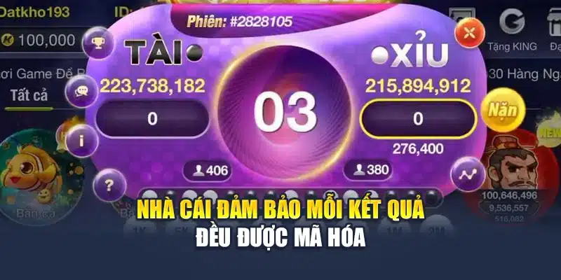 Nhà cái đảm bảo mỗi kết quả đều được mã hóa